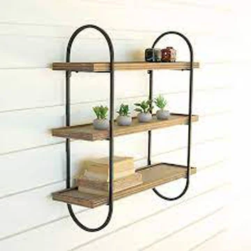 Best Selling Decorative Metal and Wooden Wall shelve with 4 racks classic style Round Wall Rack, shelve Wall and home Decor
