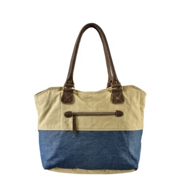 Vintage Canvas Shopper Beach Bag Ladies Evening Party Cotton Handle Handbag Indian Handmade Tote bags