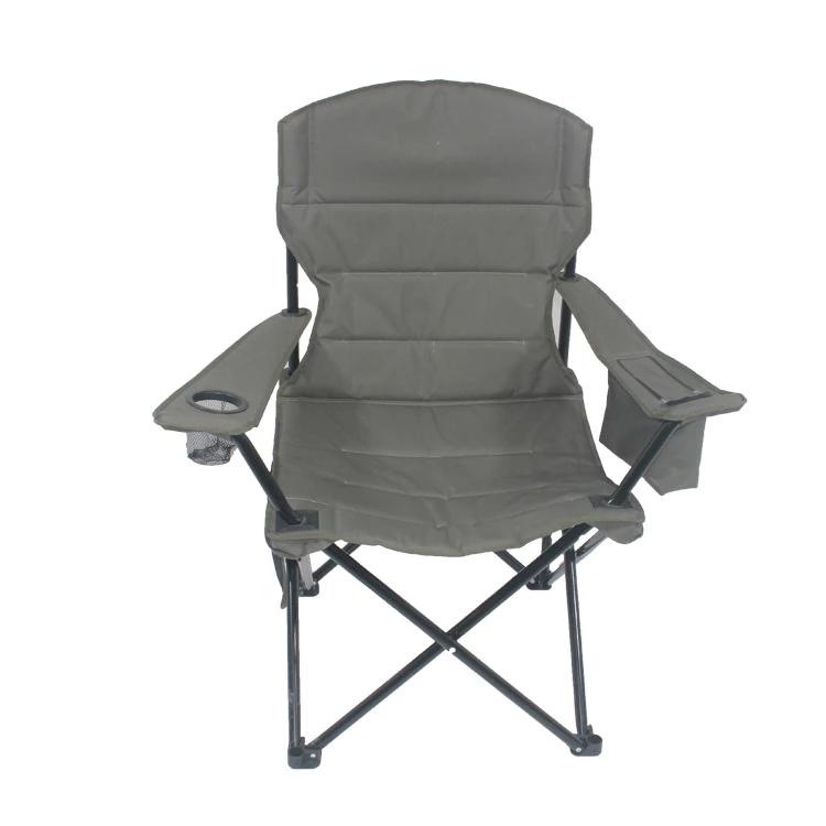 2019 deluxe Padded  beach  folding portable camping garden beach armchair with cup holder