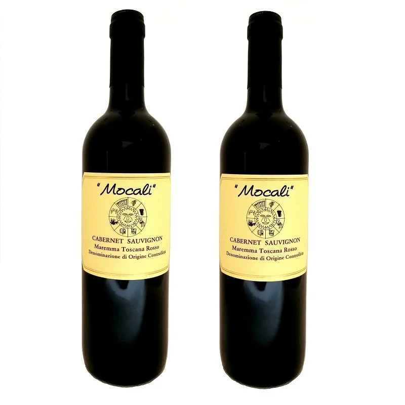 TOP QUALITY MADE IN ITALY RED WINE MAREMMA TOSCANA CABERNET SAUVIGNON DOC 750ml BOX 2 BOTTLES