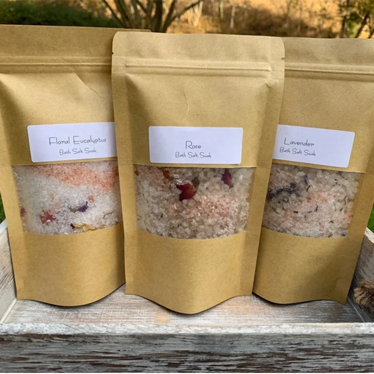 Соли для ванны на заказ розовая веганская Лаванда замачивание ароматерапия соль с сушеными цветами