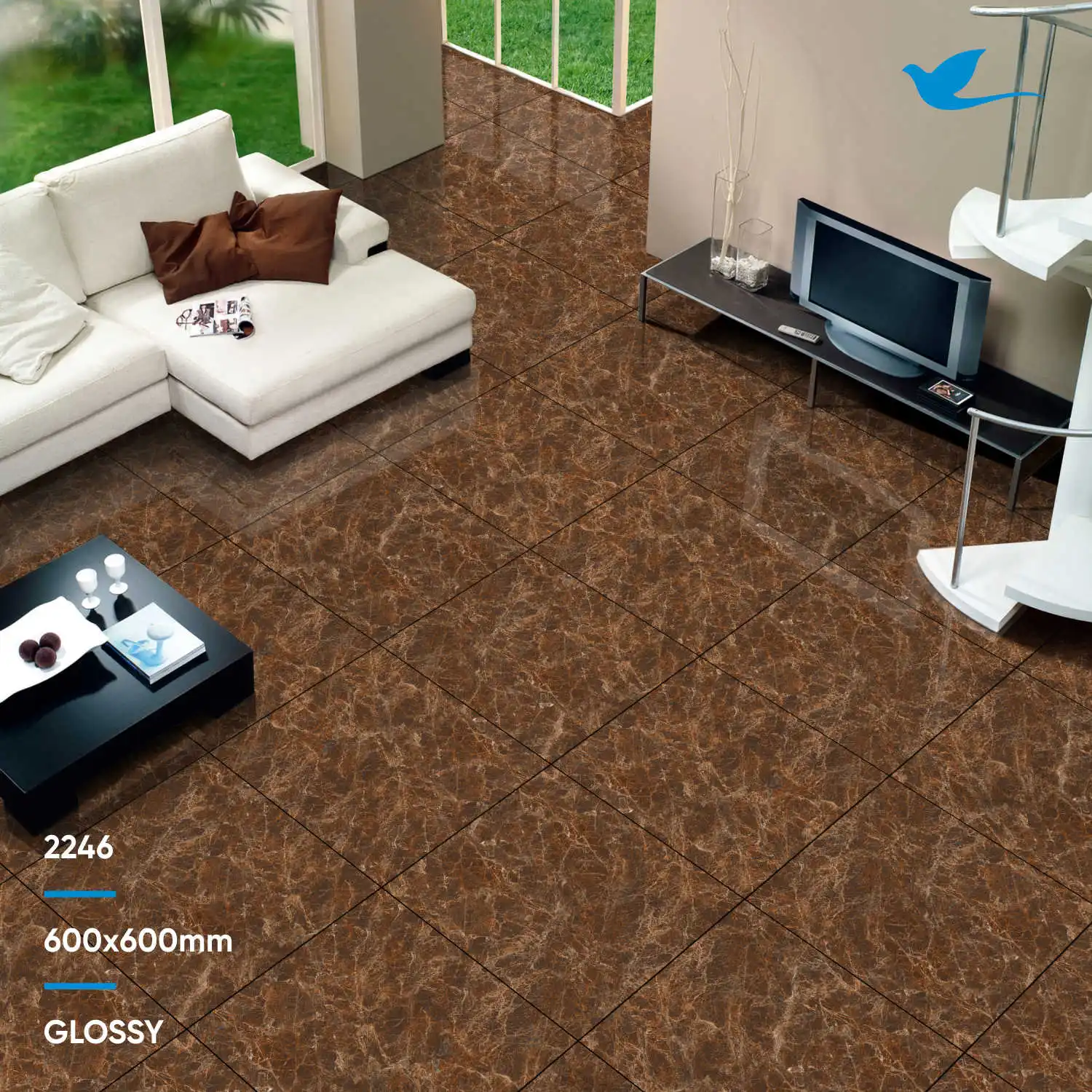 Водонепроницаемая керамическая напольная плитка для дома сада коридора кухни и парковки 600x600