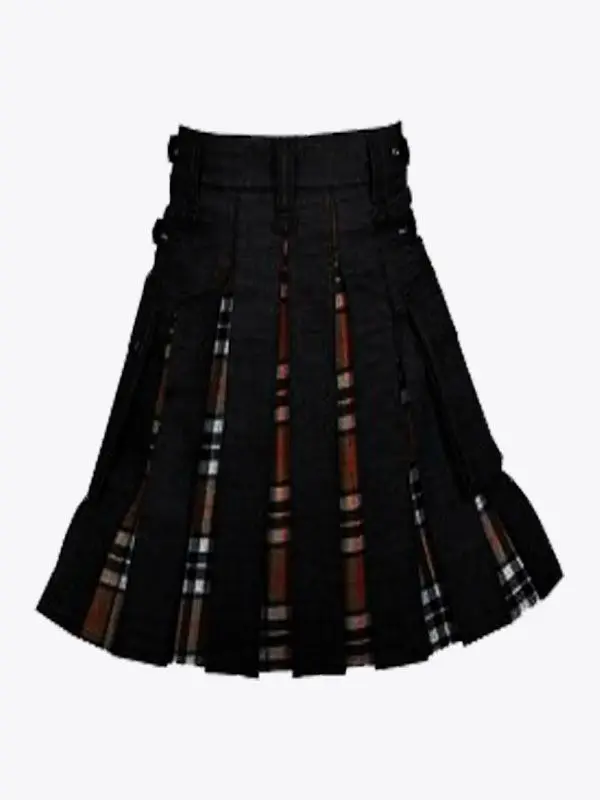  Wallace тартан и черный джинсовый Гибридный утилит Kilt для мужчин