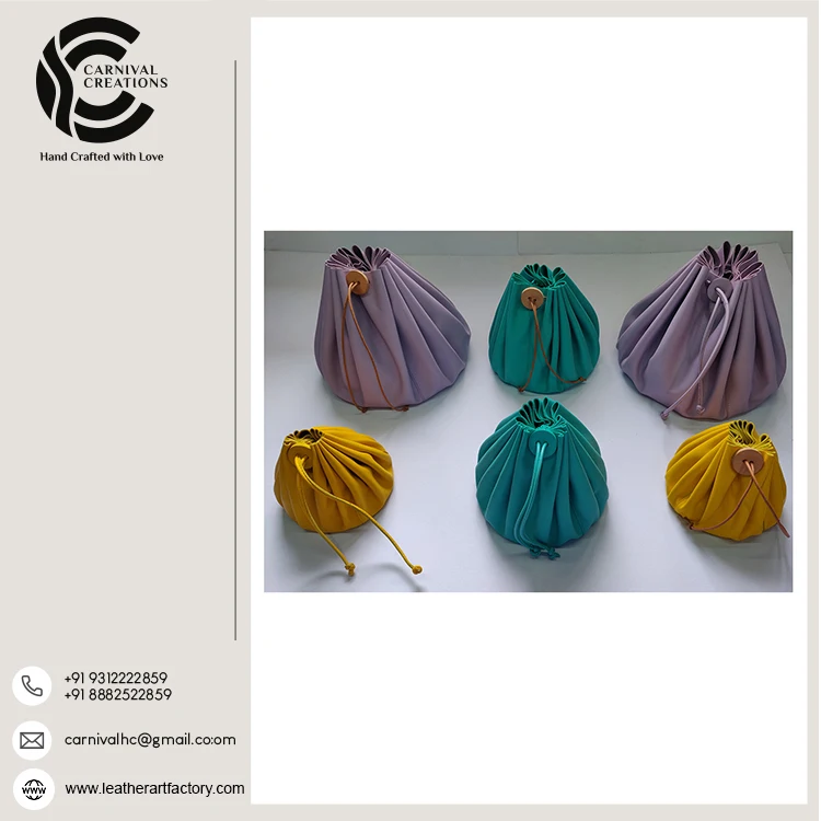 Высококачественная декоративная подарочная сумочка для ювелирных изделий из кожи лучшего размера по оптовой цене