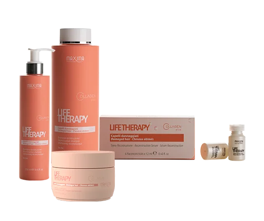 Made in Italy hair care products professional reconstruction program for brittle dry and damaged hair collagen shampoo