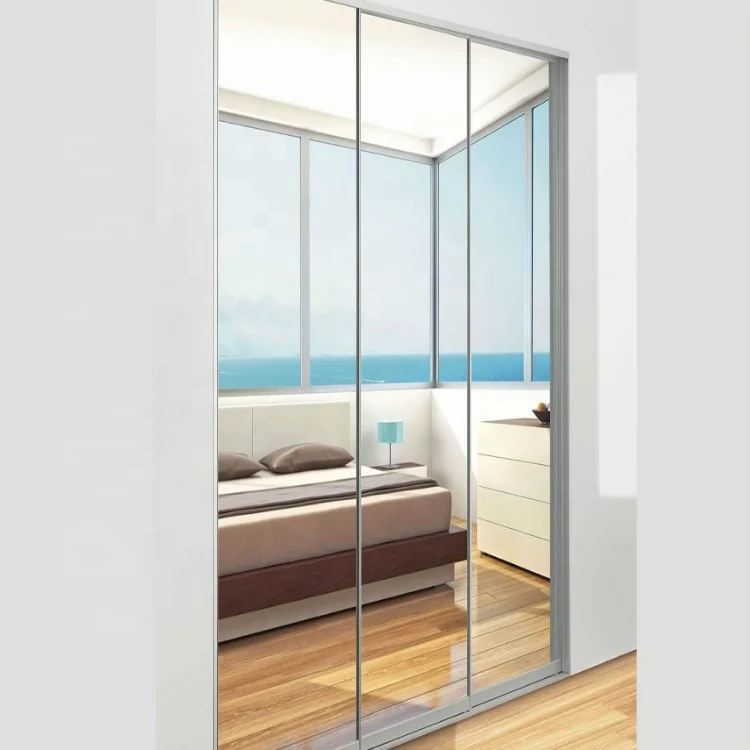 
hottest slide rollup 3 panel glass sliding door compartment 