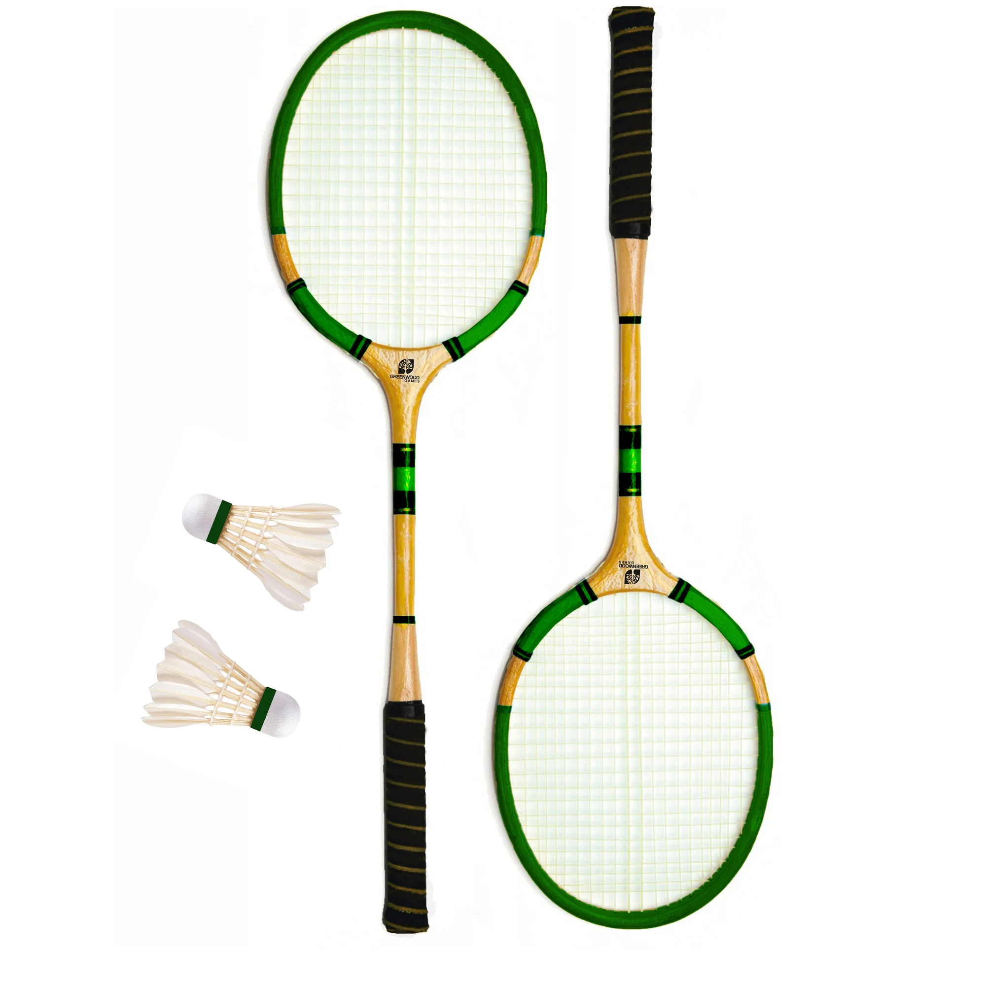 recycled wooden badminton racket set with customized size and logo for regular useds