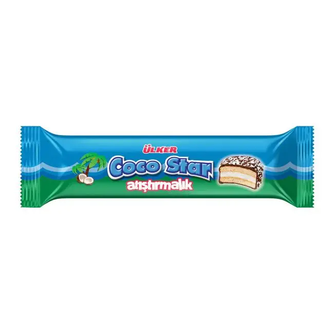 ULKER COCO STAR SNACK SANDWICH BISCUIT COCO STAR COCONUT BAR COCO STAR COCONUT BAR 5 PCS