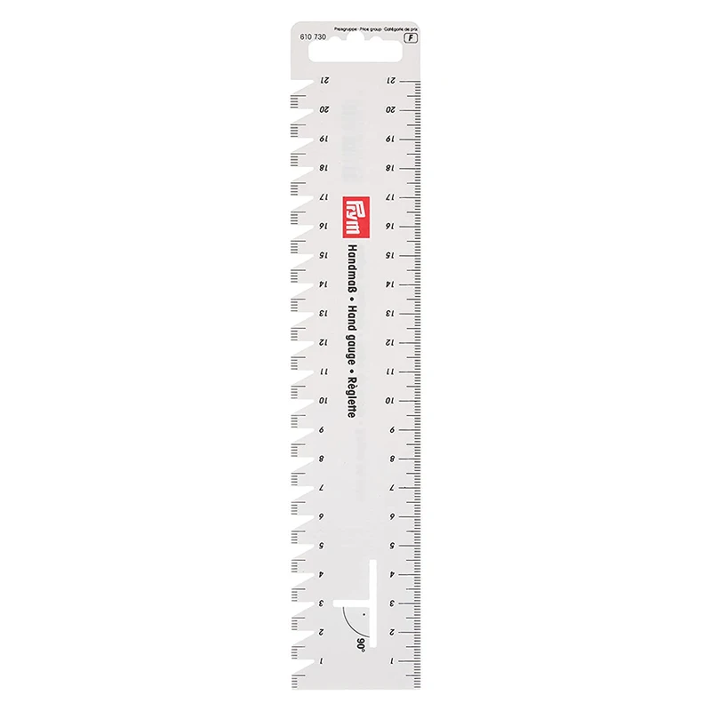 Prym Hand Gauge Sewing Measuring Tool Plastic Straight Quilting Ruler for Knitting Crafting Sewing