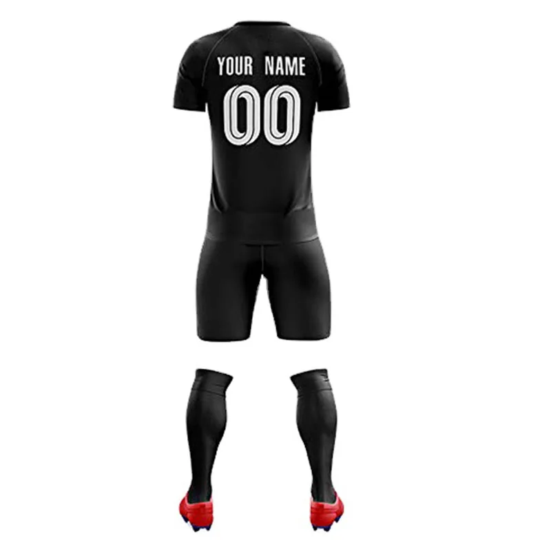 Fitness T Shirts Football Training Suits Soccer Uniform Football Jersey Soccer Wear Shorts Stripes Quick Dry Sport Blue and Red