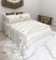 Luxury high quality woven 100% cotton decorative luxe throw blanket