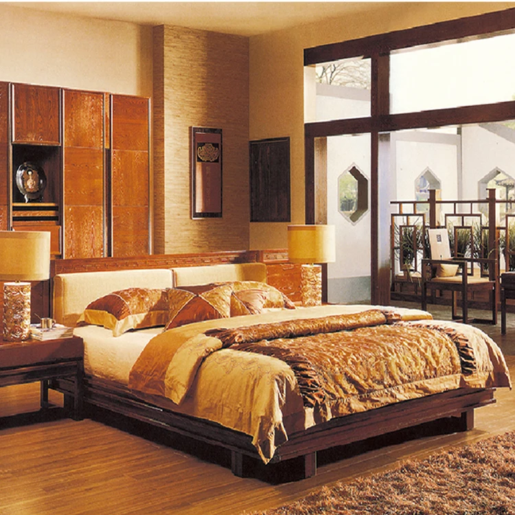 Custom Design King Queen Size Bed Frame 5 star hotel bedroom sets