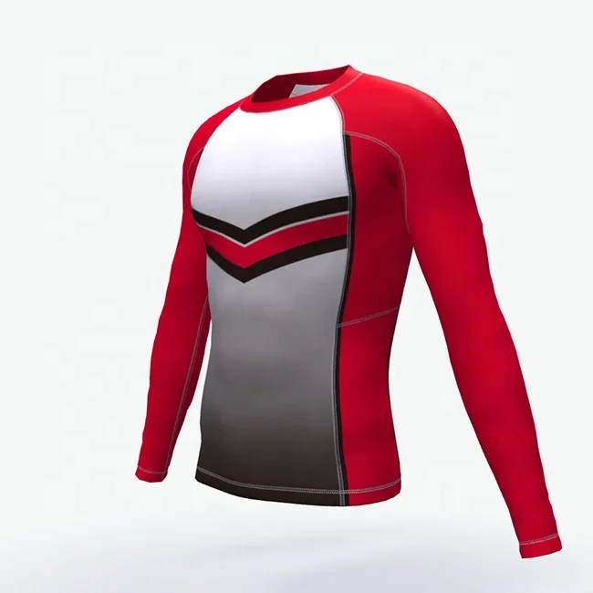 Good quality men plain spandex long selves rash guard wholesale