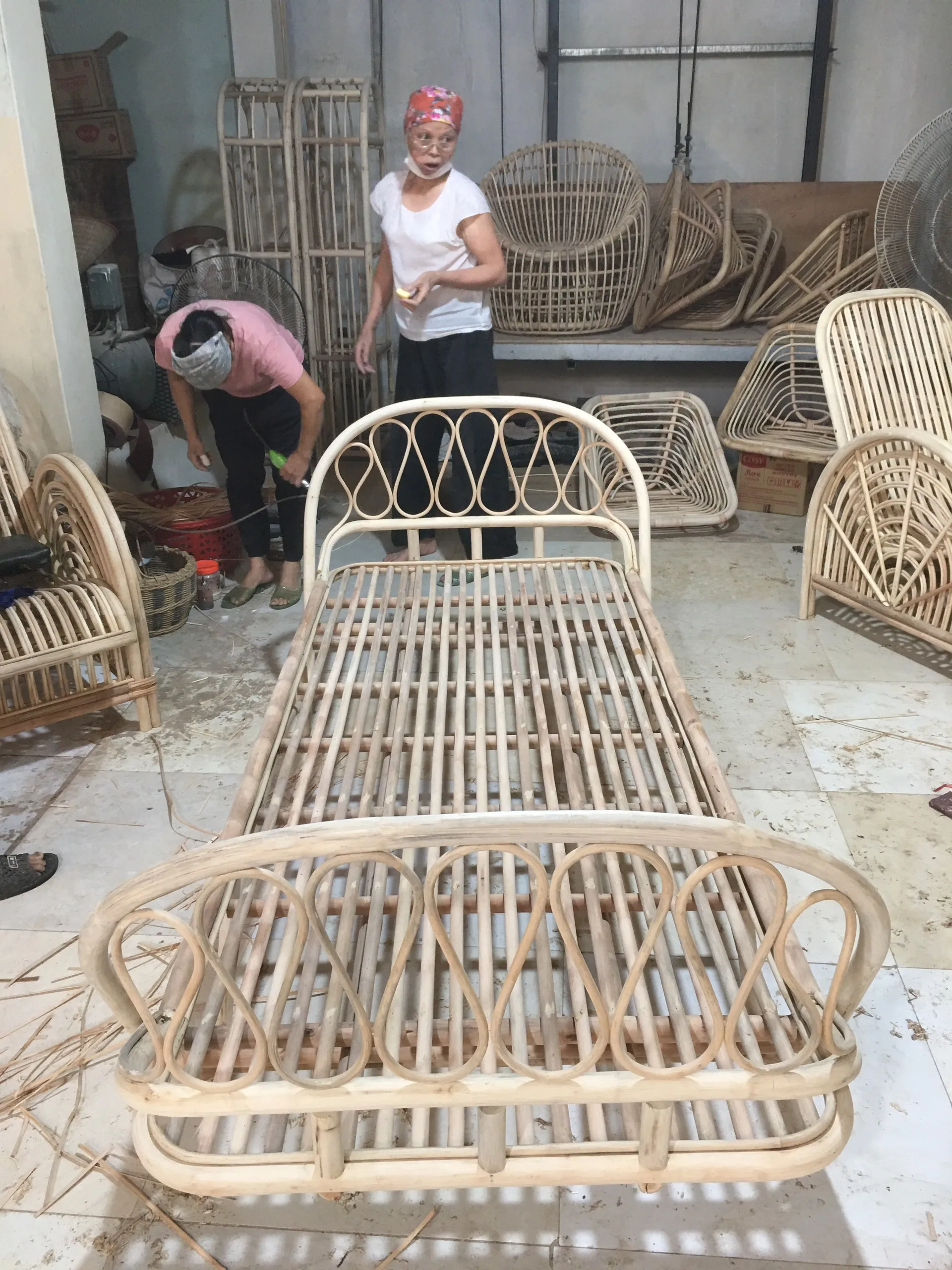 Wholesale Eco-friendly Rattan Bed, Rattan Leisure bed, vintage rattan bed handcrafted in Vietnam