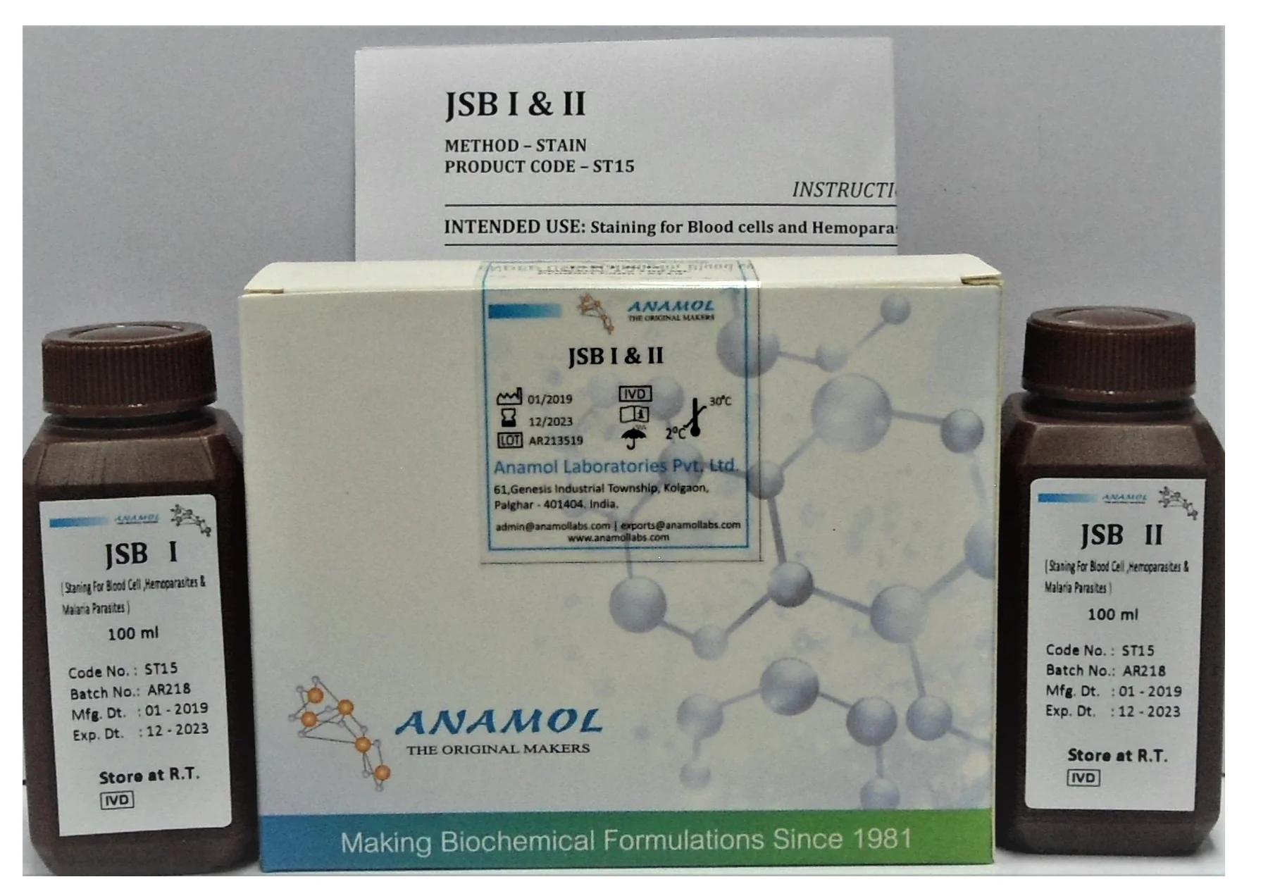 Malaria Stain JSB I & II Stain Kit