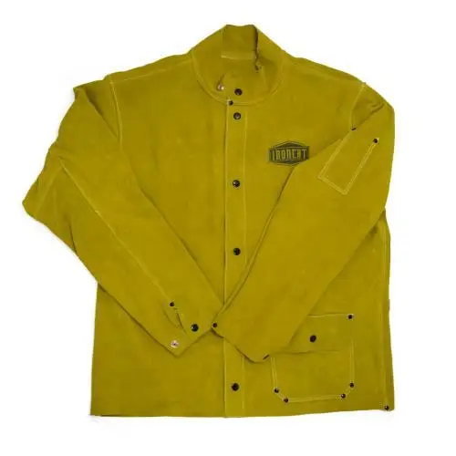 Cow Split Working Jacket / Fireproof / Protective Jacket / Welding Jacket Wholesale Leather Welding Product for Men Welder Full