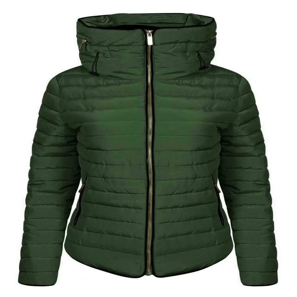 New Custom Women Ladies Quilted Bubble Padded Designer Fur Hooded Puffer Jacket Warm Coat puffer jacket