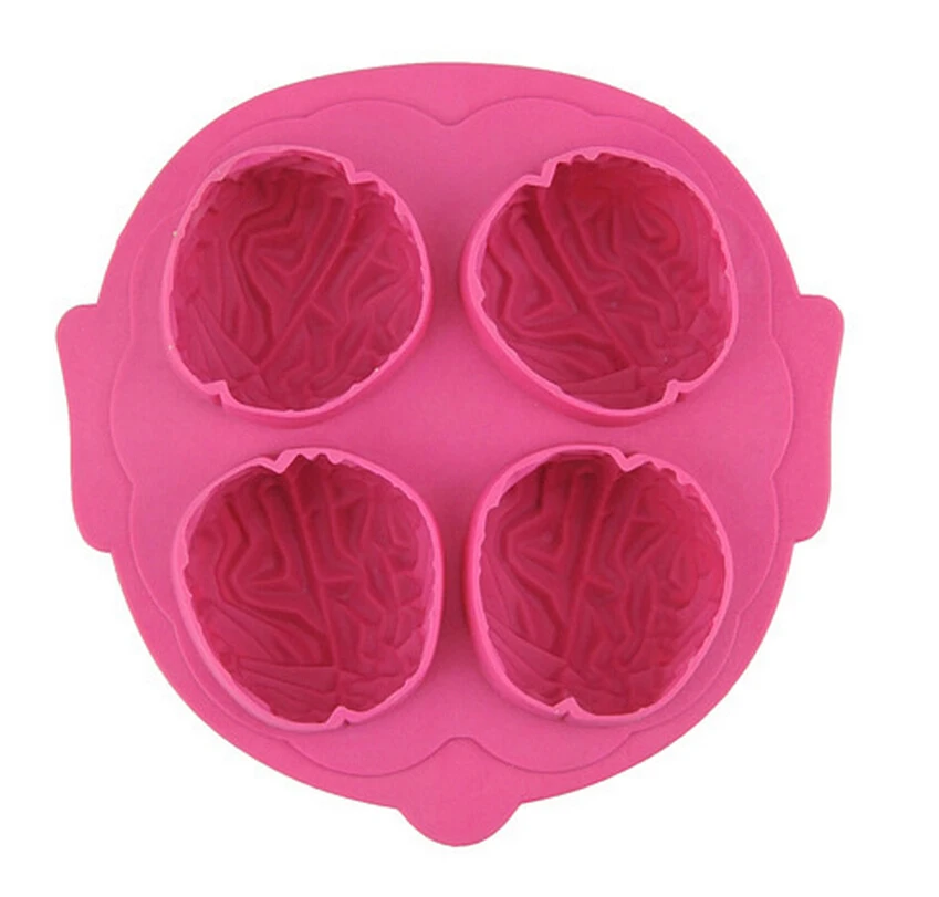 BI01 Silicone Brain Freeze Shaped Ice Cube Tray Adds Fun During Drinking Random Color Delivery Ice Cube Silicone Ice Cube Tray M