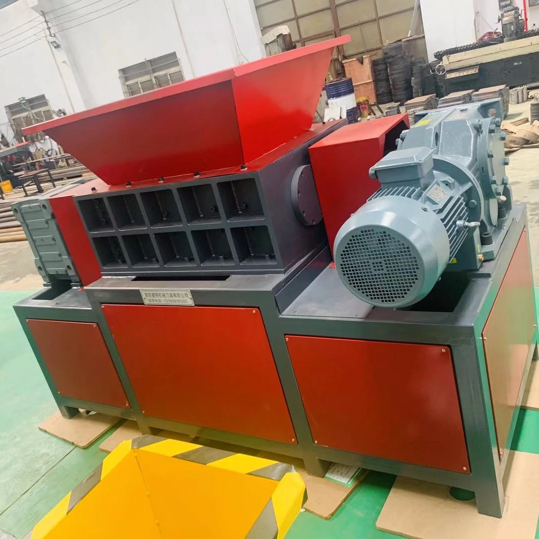 high performance twin shaft waste scrap metal plastic shredder recycling machine