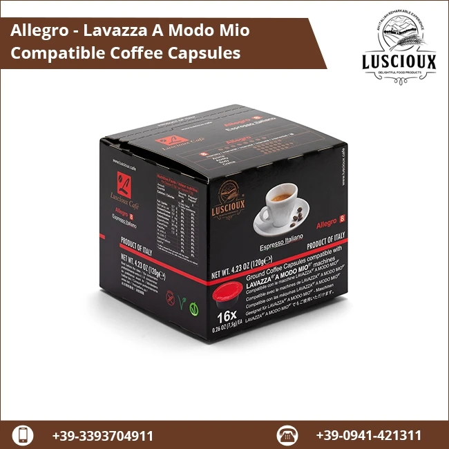 
Top Quality Ground Coffee Lavazza A Modo Mio Allegro Coffee Capsules for Sale 