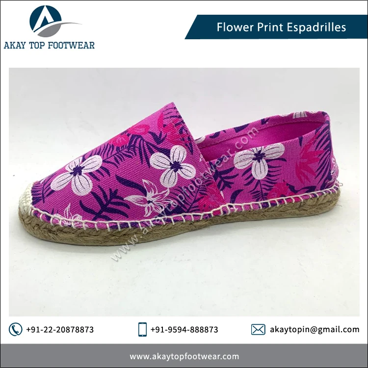 Уникальный удобный дизайн традиционные Эспадрильи с цветочным принтом плоские туфли по самой низкой цене женские ходячие эспадрильи