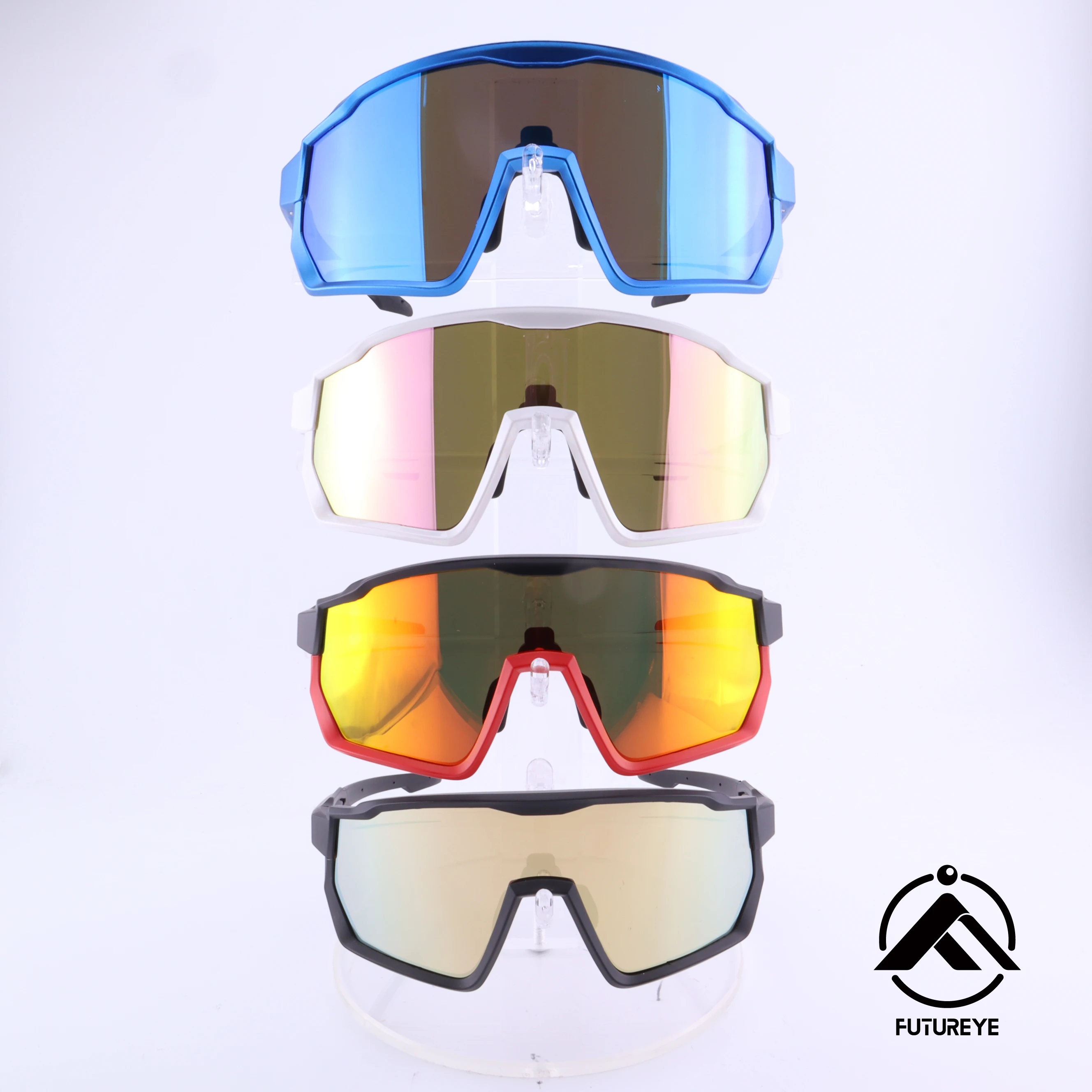 trendy newest high standard designer outdoor cycling sport sun glasses with interchangeable lenses men women