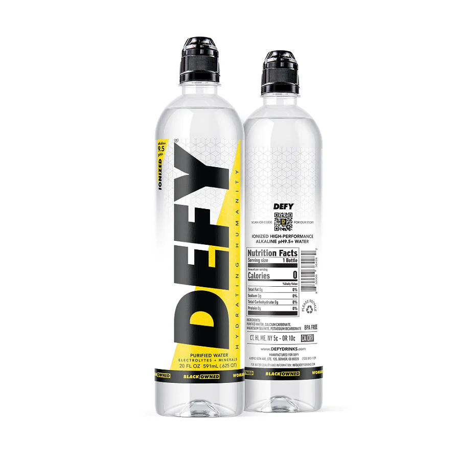 DEFY Ionized Alkaline Water PH9.5+   12 / 20z Bottle