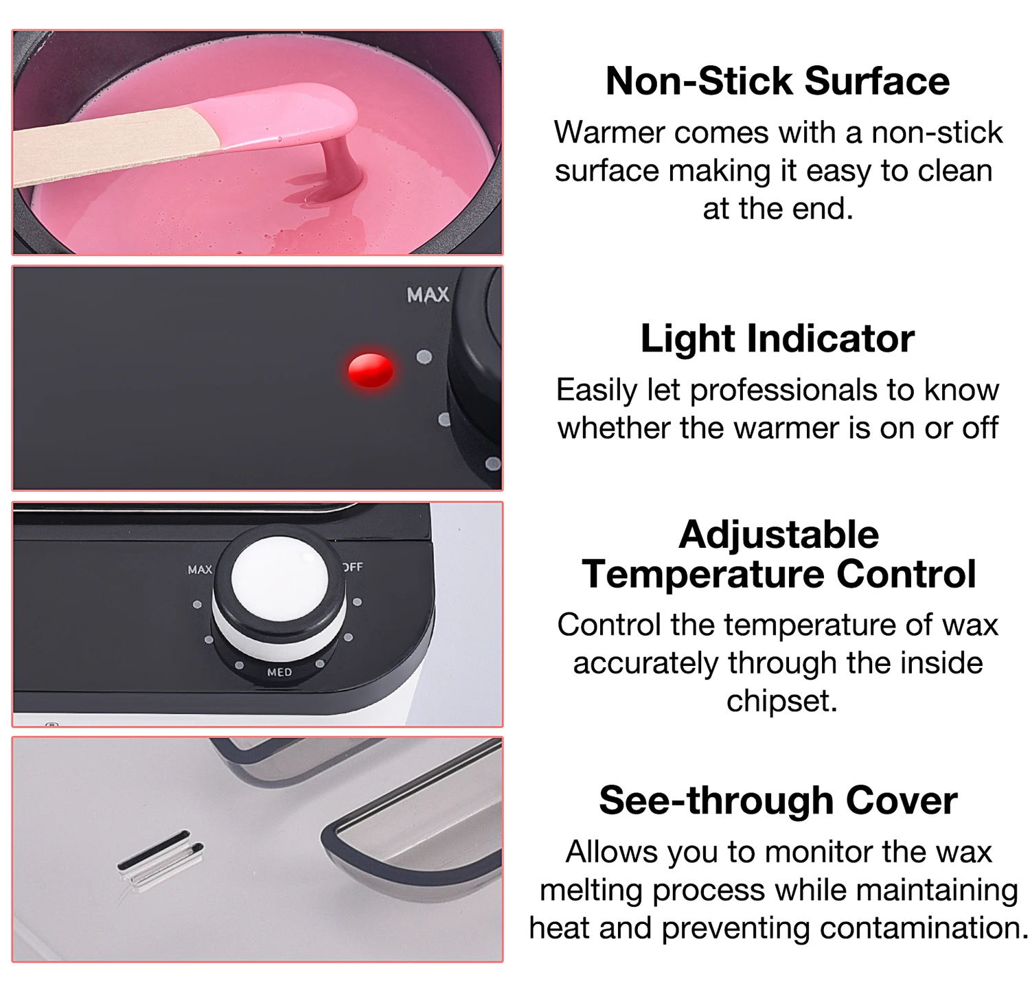 Updated Wax Warmer for Hair Removal, Electric Wax Heater Machine with LED display Wax Pot, Digital Hair Waxing Kit Home Waxing