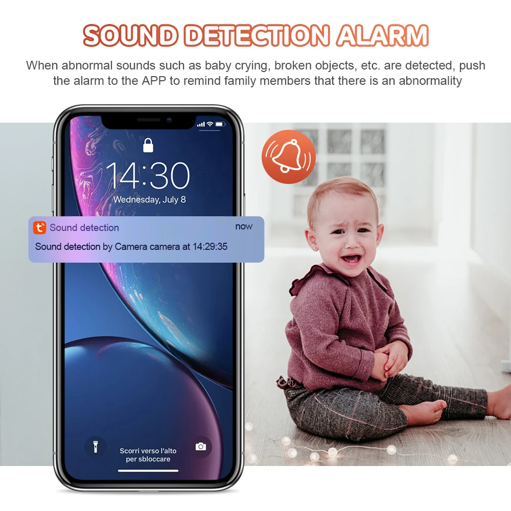 Sectec HD 1080P Smart Home Security Wireless Wifi CCTV Temperature Monitoring Lullabies TUYA Baby Monitor Camera