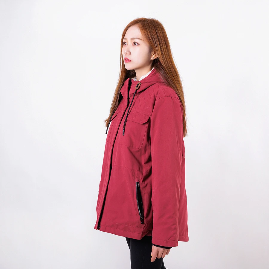 Лидер продаж 2021 модная зимняя женская ветровка Sangria на молнии из хлопка и полиэстера куртка с капюшоном