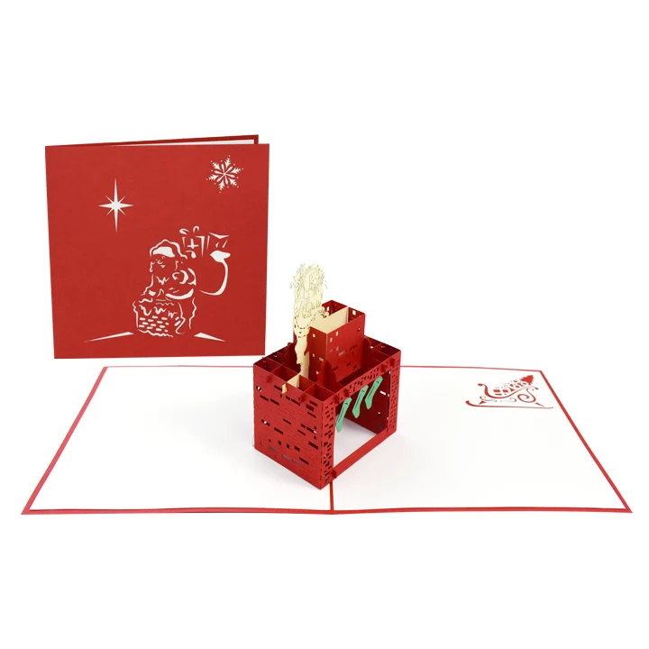 Поздравительные открытки с рождественским дном, оптовая продажа 3D открыток, подарки ручной работы из Вьетнама