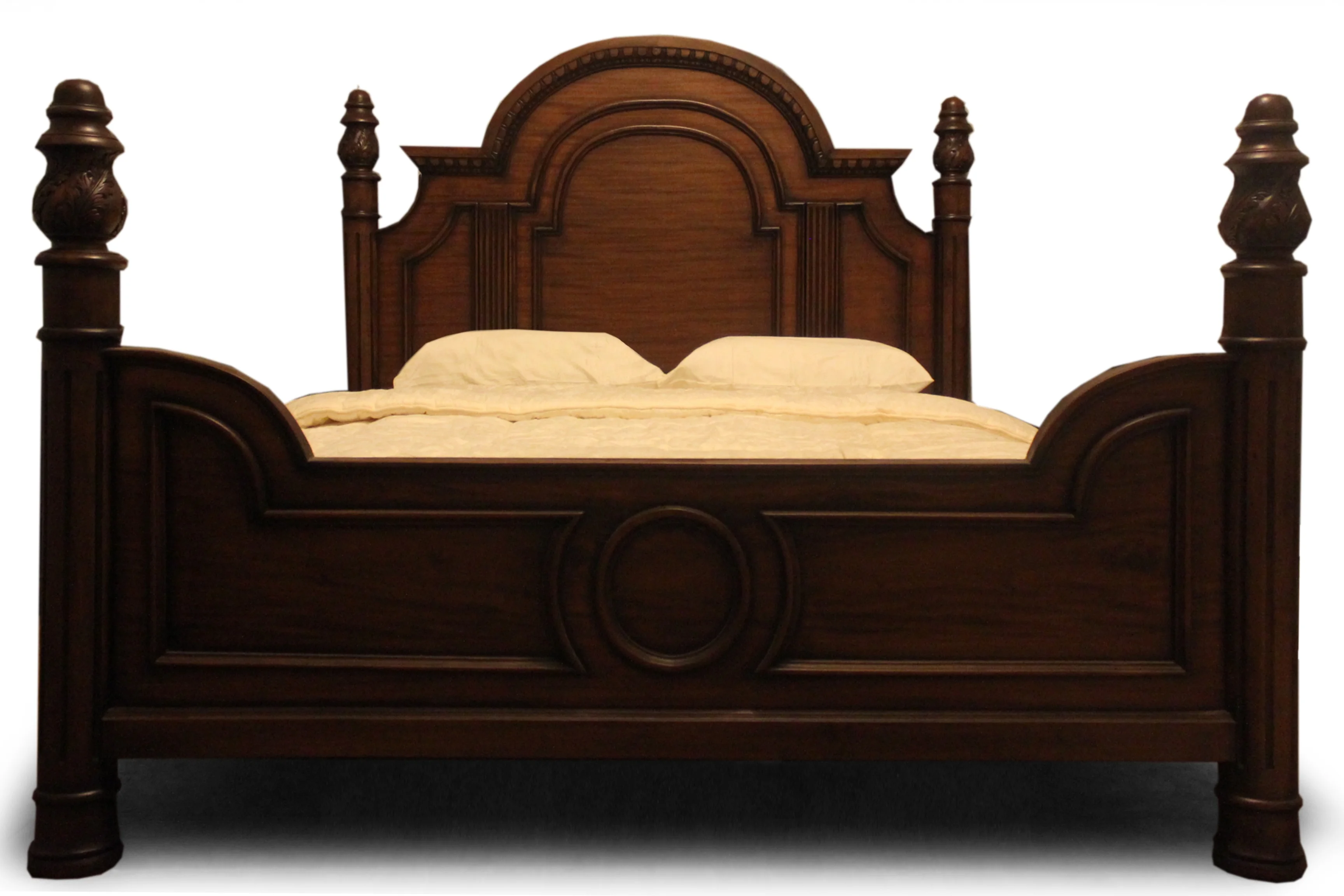 Jena Classic Mahogany Poster Bed Hand Carved