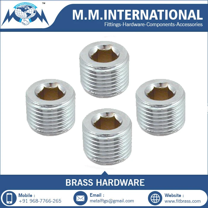 Brass Hex Type Threaded Pipe Fitting Plug For Plumbing Fittings For Water Stopping