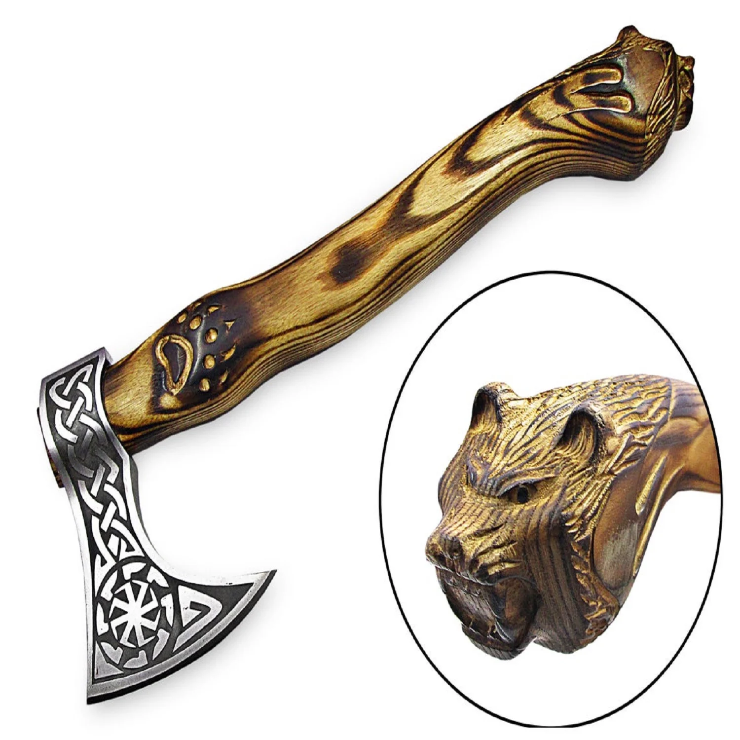 
Custom Handmade Carbon Steel Viking Style Axe Camping Axe High Quality Tactical Axe Hatches With leather sheath AX-28 