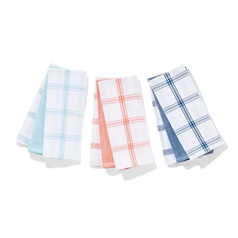 100%Cotton cheap price custom printed dobby bleached Low MOQ wholesale linen cola cola kitchen daily use thick dutch tea towel