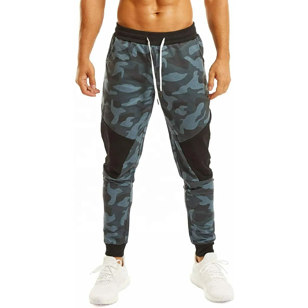 Mens Slim Fit Fashion Camouflage Jogger Sweatpants Tapered Gym Pants Summer Sublimated Joggers
