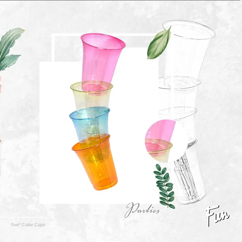 Al Bayader 12oz Disposable Color-Changing PET Plastic Cups with Lids for Coffee Beer Juice Milk Wine Tequila Cold Drinks