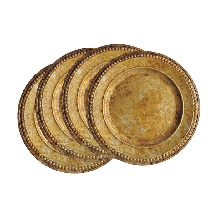 Hot selling Hammered Decorative Round Charger Plates wholesale silver serving platter for wedding and kitchen