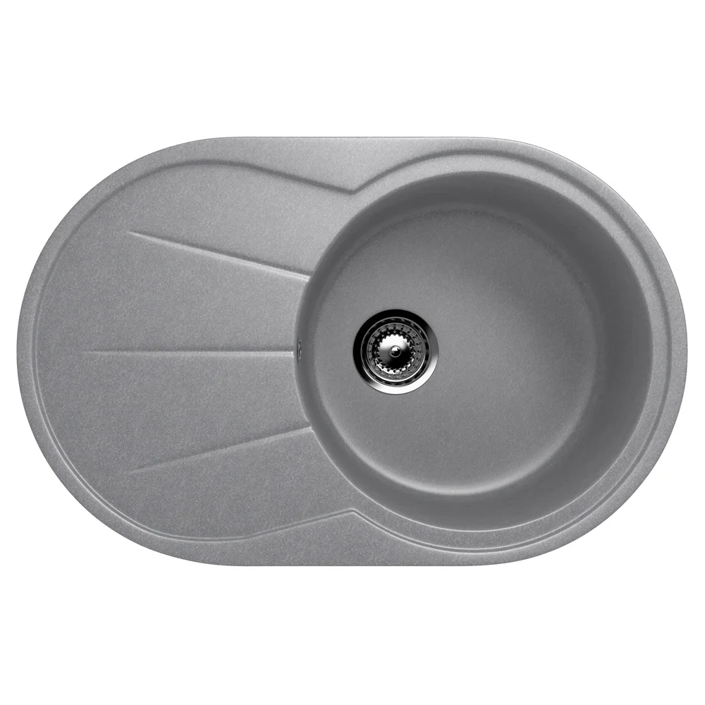 Oval single bowl composite kitchen sink ULGRAN U-503 one-section reversible, sink kitchen double basin stone kitchen sink