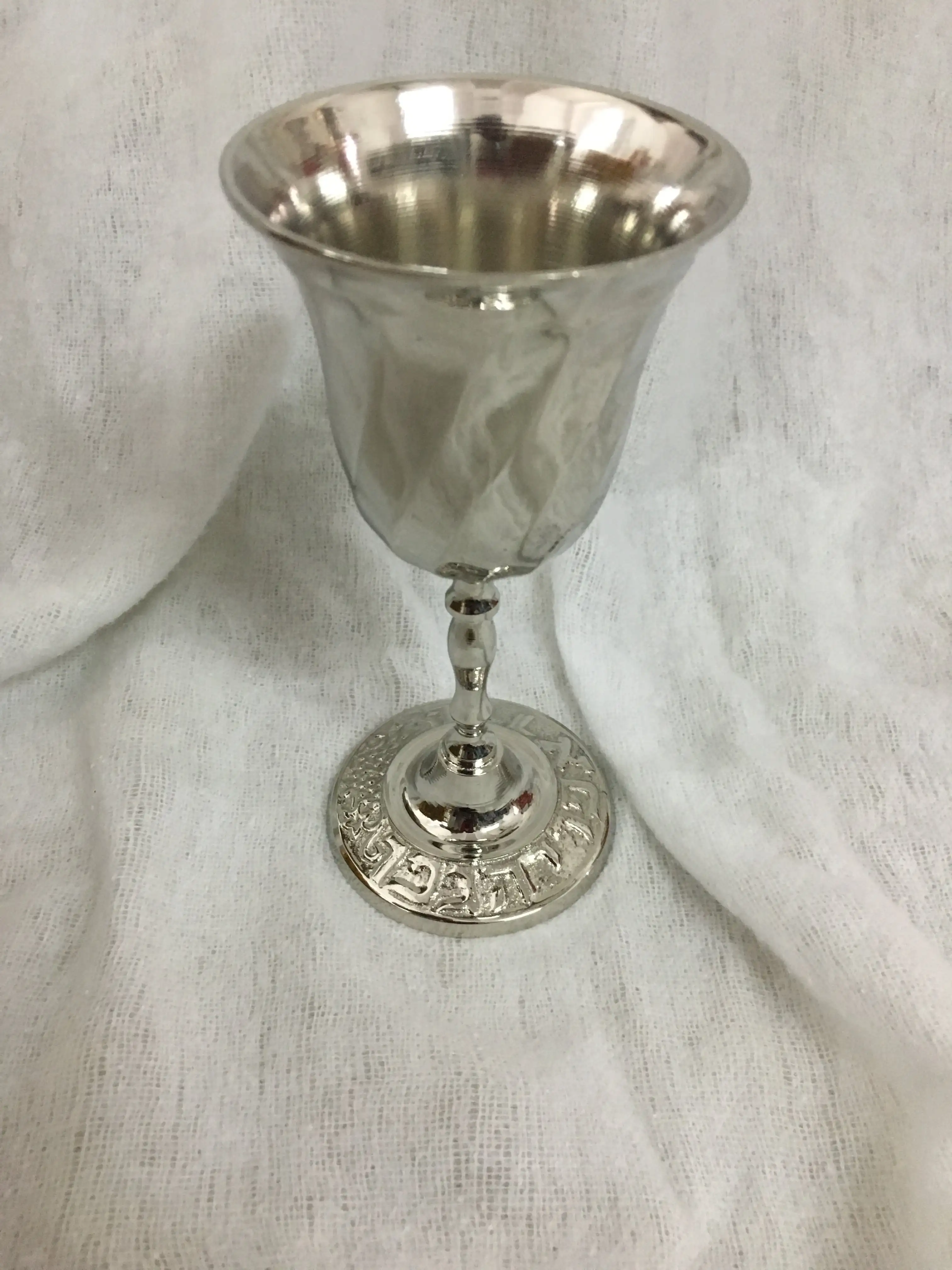 Jewish Giftware Design Pewter Kiddush Cup Religious handicraft Cup with a Star of David Engraved at wholesale price from India