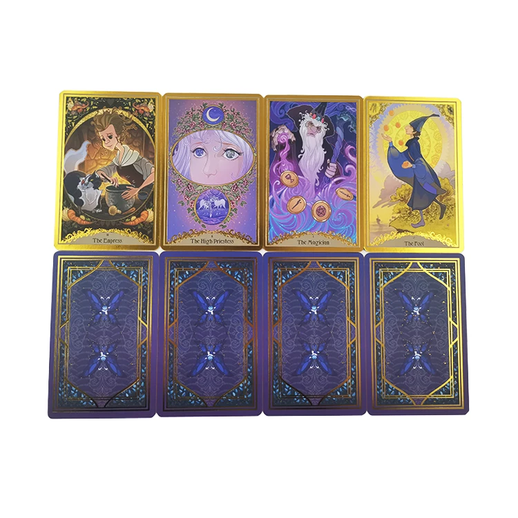 New Design Luxury Gold Foil Stamping Custom Logo Tarod Cards Big Size Tarot Cards