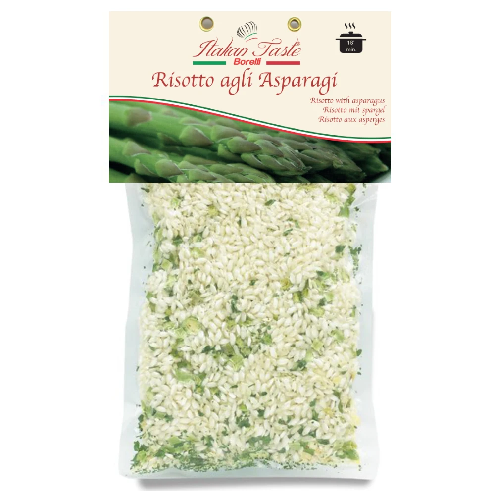 
High quality Italian Risotto with asparagus vacuum packed 300 g Made in Italy for export 