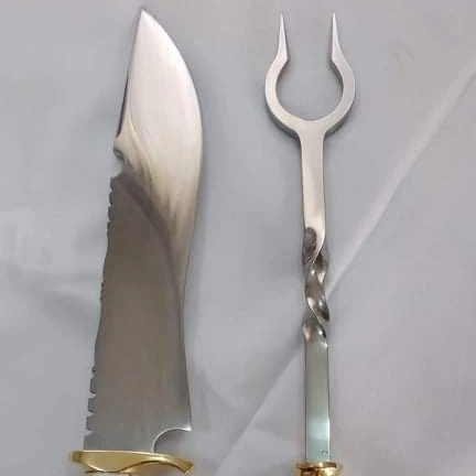 Custom Handmade  Bar B Q  Knife Set  With Stag  Handle