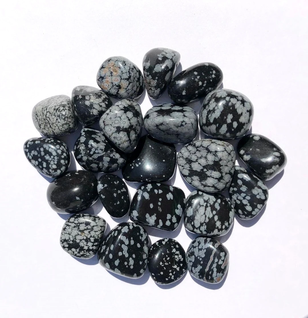 Excellent Quality Beautiful Snowflake Obsidian Tumbled Stone for Decoration and Energy Healing Purposes at Best Prices