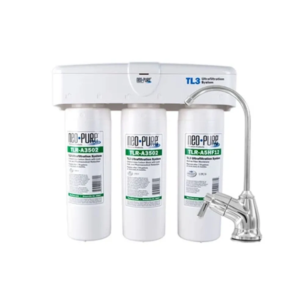Fresh Water Systems Neo-Pure TL3-A502 Ultrafiltration System - Chrome Faucet Industrial Filtration System Twist Lock Cartridges