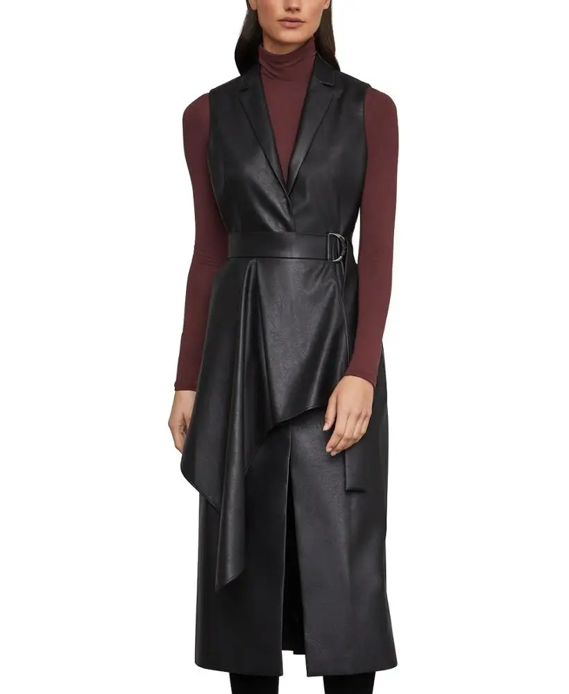  Изготовленное на заказ кожаное длинное покрытие MNW для женщин подходящий размер