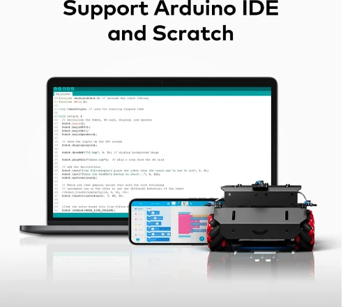 AARK Mega Robot Kit Compatible with Raspberry Pi Metal Robot Car with Arduino IDE Robotics and Electronics Building STEM Toys