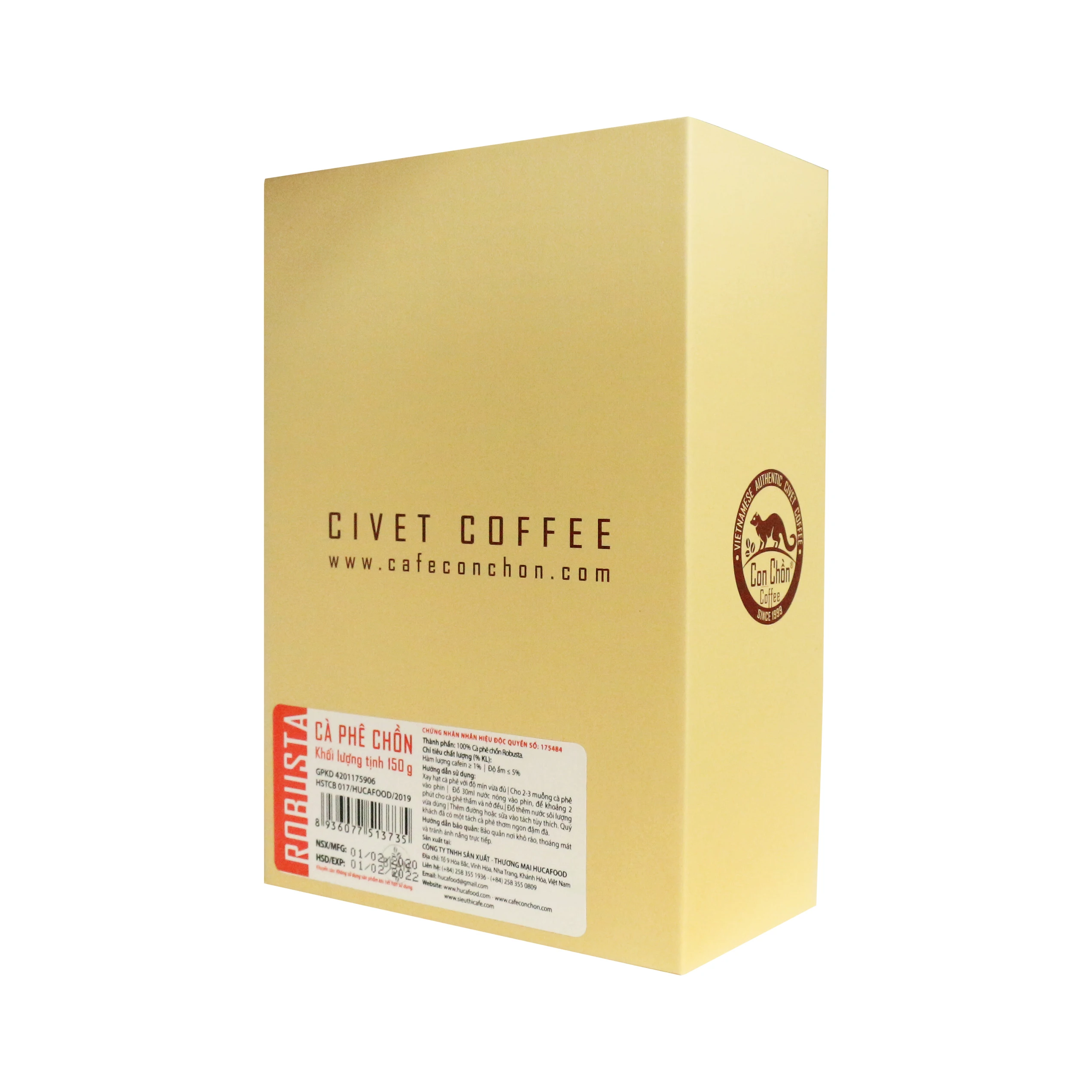OEM, ODM, частная торговая марка «циветный кофе»-робуста 150 г аутентичный циветный кофе, вьетнамский продукт премиум, бренд HucaFood