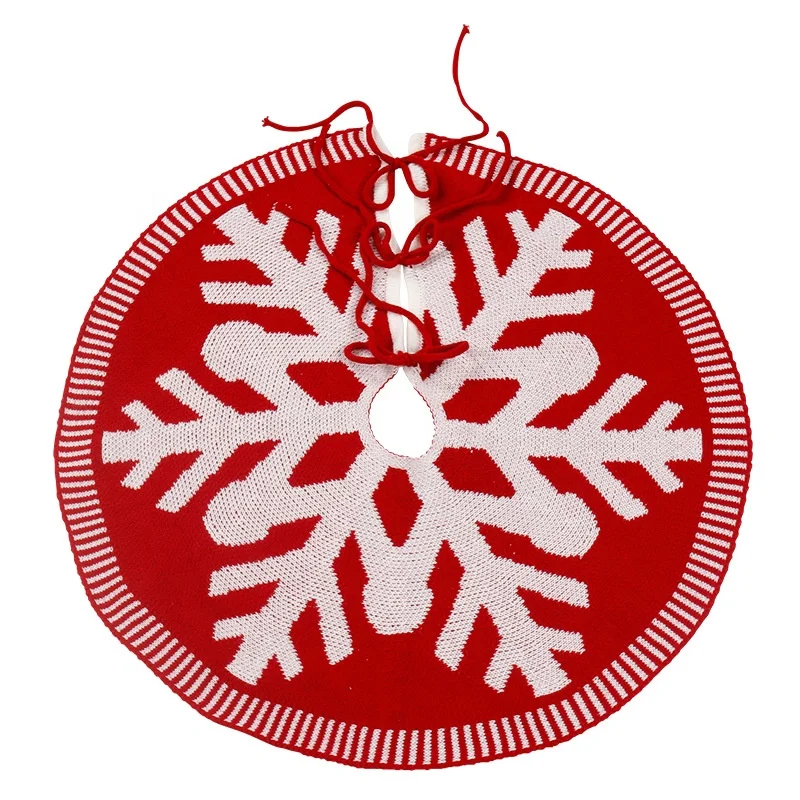 Snowflake Creative Christmas Tree Decoration Soft Knitted Christmas Ornament Christmas Tree Skirt