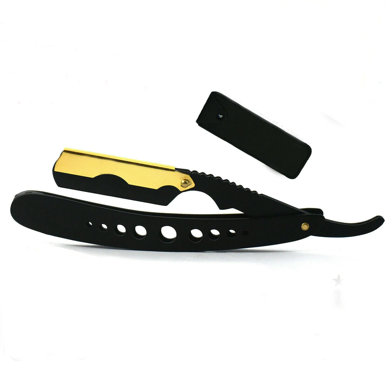 Barber Hair Shaving Razor professional Straight Single Edge Folding Black Steel Handle Shaving Knife Razor Cut Throat